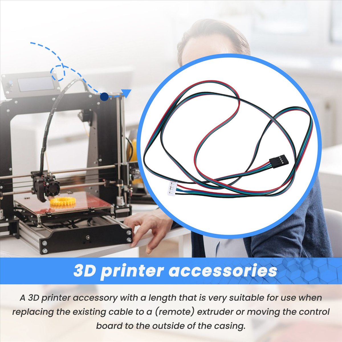 3D Printer Stand - Przedłużony kabel do silnika krokowego NEMA